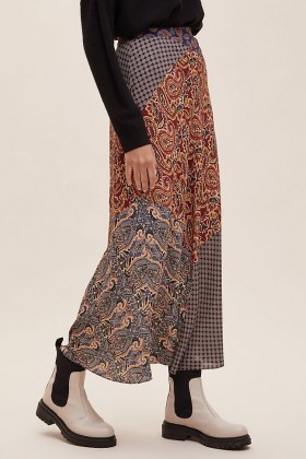 Kachel Julia Mixed Print Maxi Skirt / mixed prints / paisley printed skirts