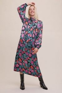 Gestuz Groa Midi Dress / long sleeve high neck floral dresses