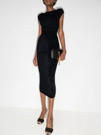 Balmain fine-knit fitted pencil dress ~ chic LBD ~ fitted cap sleeve evening dresses