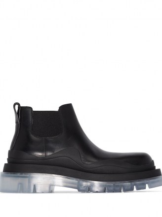 Bottega Veneta transparent-sole chunky ankle boots ~ clear thick soles ~ casual winter footwear