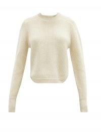 ISABEL MARANT Brent rib-knitted cashmere sweater ~ luxury curved hem sweaters