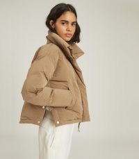 REISS COREY PUFFER JACKET WITH FUNNEL NECKLINE ~ stylish padded jackets ~ casual winter outerwear