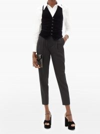 SAINT LAURENT Cotton-velvet waistcoat ~ womens stylish black waistcoats