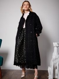 sister jane Campus Tweed Oversized Coat ~ black and silver coats