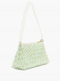 SHRIMPS Dawson floral-beaded bag ~ small pastel green bags ~ vintage style bead embellished handbag ~ retro handbags