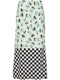 Erdem Vaughn dual-pattern skirt / mixed print skirts / florals & checks