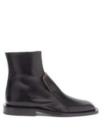 JIL SANDER Front-panel leather Chelsea boots / black ankle boots