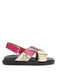 MARNI Fussbett patchwork leather sandals