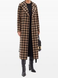 HARRIS WHARF LONDON Gingham wool-blend trench coat | brown and black checked winter coats