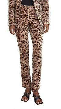 Good American Velvet Leopard Suit Pants / animal print trousers / suits