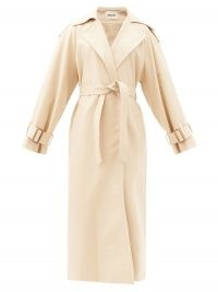 KHAITE Libby cotton trench coat | luxe waist tie coats | luxury cream outerwear