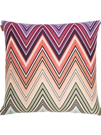 Missoni Home Kew chevron-pattern square cushion 40x40cm ~ multicoloured square cushions ~ soft furnishings for the home