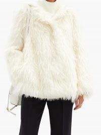 VIKA GAZINSKAYA Oversized mohair hooded coat ~ white shaggy winter coats ~ luxe outerwear