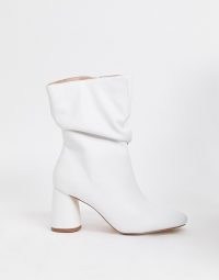 Public Desire Marshmallow slouch boots in white ~ slouchy block heel boot