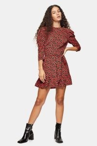 TOPSHOP Red Grunge Rose Mini Dress ~ floral dresses