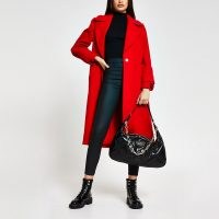 RIVER ISLAND Red single breasted cuff detail coat ~ bright winter coats