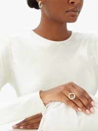 ANISSA KERMICHE Rond de Perles diamond, pearl & 14kt gold ring ~ luxe accessories ~ circle rings ~ pearls and diamonds