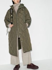 STAND STUDIO Sue quilted shell padded coat ~ green autumn / winter coats ~ casual outerwear