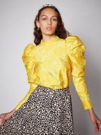 SISTER JANE Sandy Puff Sleeve Blouse Mimosa / yellow floral blouses / leg of mutton sleeves / romantic vintage style fashion