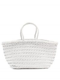 DRAGON DIFFUSION Triple Jump small woven-leather basket bag ~ white hand crafted bags