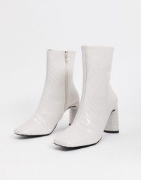 Z_Code_Z Reese vegan square toe boots in bone croc