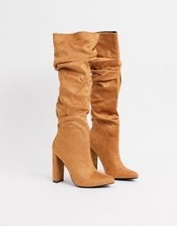 Z_Code_Z Vanda vegan slouch knee boots in tan ~ slouchy ~ brown winter footwear