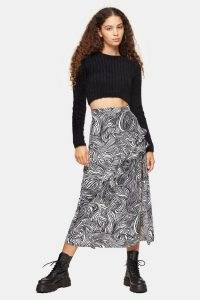 TOPSHOP Zebra Print Ruffle Maxi Skirt Monochrome / mono animal prints / ruffled skirts