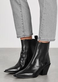 AEYDE Kate 80 black leather ankle boots ~ western style footwear