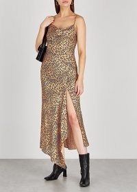 ALICE + OLIVIA Harmony leopard-print satin maxi dress – animal prints