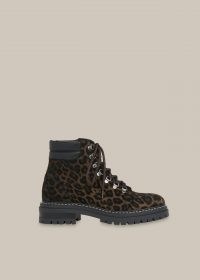 WHISTLES AMBER LEOPARD LACE UP BOOT / animal print combat boots