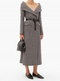 ALTUZARRA Barbara off-shoulder wool-blend coat ~ vintage style bardot coats ~ off the shoulder outerwear