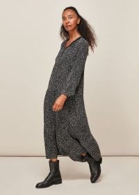 WHISTLES FRECKLE PRINT ENORA DRESS ~ relaxed fit dresses ~ effortless style clothing