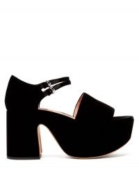 Chunky Mary Jane platforms ~ ROCHAS Buckled velvet platform sandals