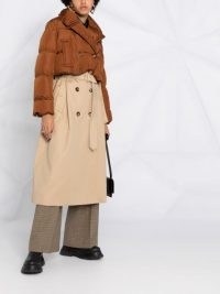 Burberry double-breasted layered trench coat | padded overlay coats