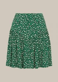 WHISTLES WILD LEOPARD FLIPPY SKIRT / green wild cat prints skirts