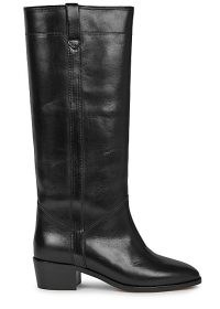 ISABEL MARANT Mewis 50 black leather knee-high boots ~ classic winter footwear