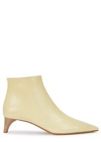 JIL SANDER 50 cream leather ankle boots ~ point toe booties