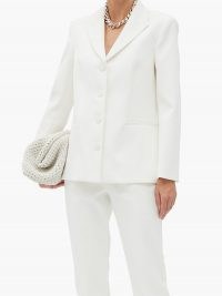 KHAITE Joan single-breasted faille jacket ~ ivory-white jackets