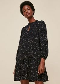 WHISTLES BRIGHT BUD PRINT SMOCK DRESS ~ drop hem dresses