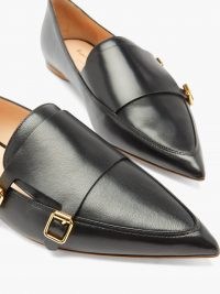 RUPERT SANDERSON Niwin point-toe leather monk shoes – chic flats