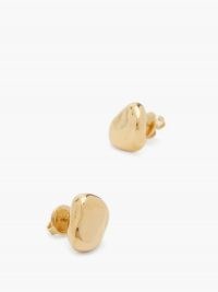 BOTTEGA VENETA Nugget 18kt gold-plated stud earrings ~ irregular shaped studs