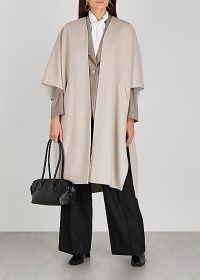 PUBLICKA Stone wool and cashmere-blend cape ~ chic longline capes