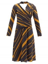 PROENZA SCHOULER Surplice-neck striped crepe de chine midi dress – bold stripes