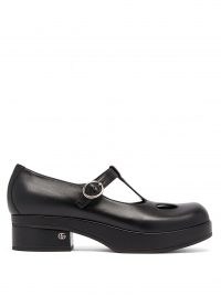 Chunky black leather Mary Janes – GUCCI T-bar leather Mary-Jane pumps