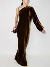 Bernadette Gigi one-shoulder gown – velvet look evening gowns – long event dresses