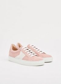 L.K. BENNETT ALIVIA PINK SUEDE TRAINERS – sports luxe shoes – casual footwear