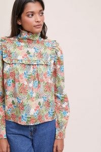 Meadows Heather Floral Blouse – ruffled high neck blouses