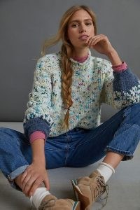 Anthropologie Gaia Multicoloured Jumper ~ high neck speckled jumpers