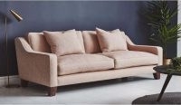 Banbury range – deep sofa with slim curved arms, leather and fabric