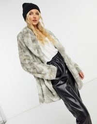 BB Dakota tie dye faux fur coat in grey ~ luxe style winter coats